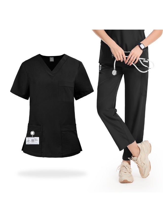 NIBEMINENT Medical Uniforms Women Scrubs Sets  Doctors Hospital Nurses Accessories Dental Clinic Spa Salon Workwear Clothes - Image 1