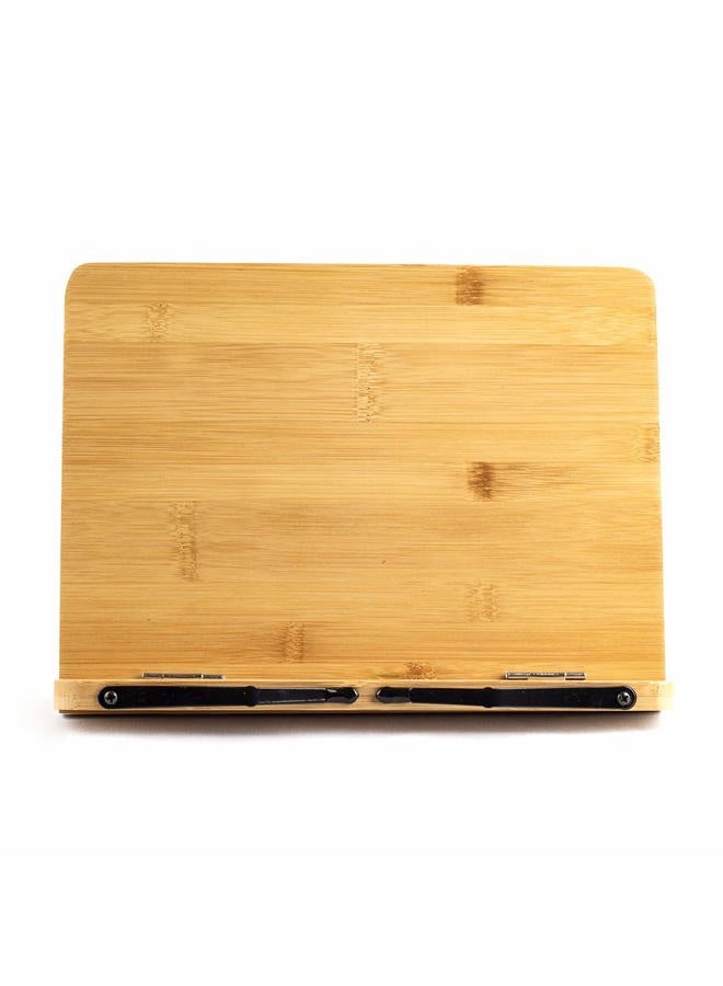 Goldwish Large A+ 15 Inch XL Bamboo Book Stands & Holders for Reading Hands Free in Bed,Cookbook,Textbook,Law,with 5 Adjustable Height Laptop Stand - Image 2