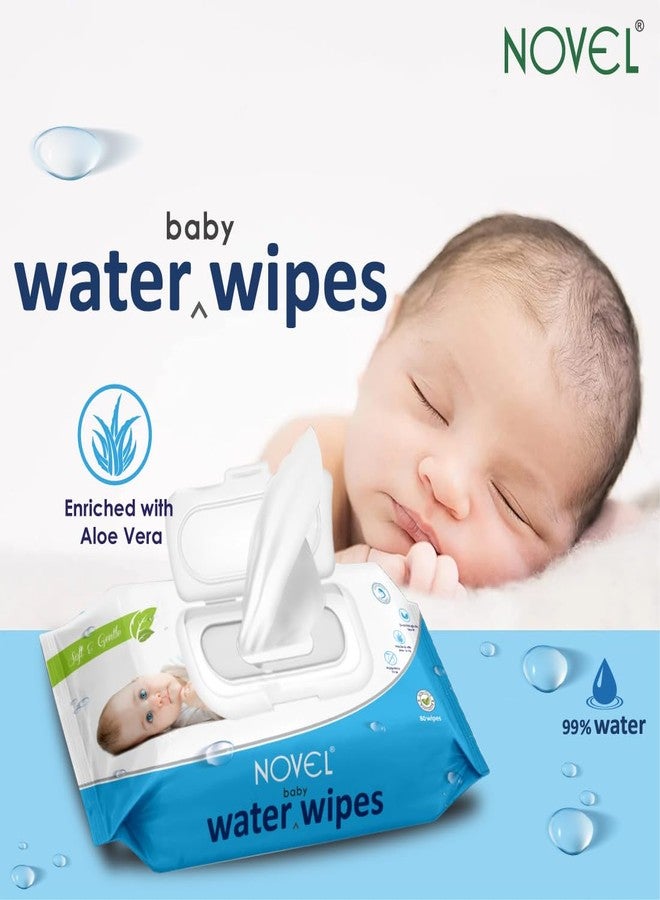 NOVEL Baby 99% Water Wipes 80 Sheets pack of 6 with Lid - Image 3