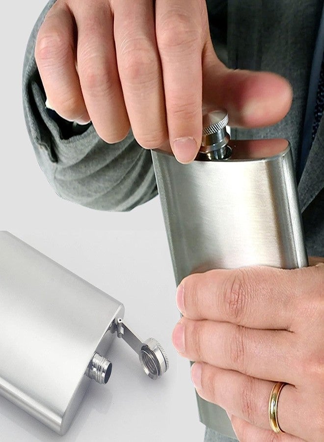 Olrada Hip Flask Stainless Steel Leak Proof Silver (250ml) Liquor Pocket Flasks or Alcoholic Beverage Holder (1) - Image 4