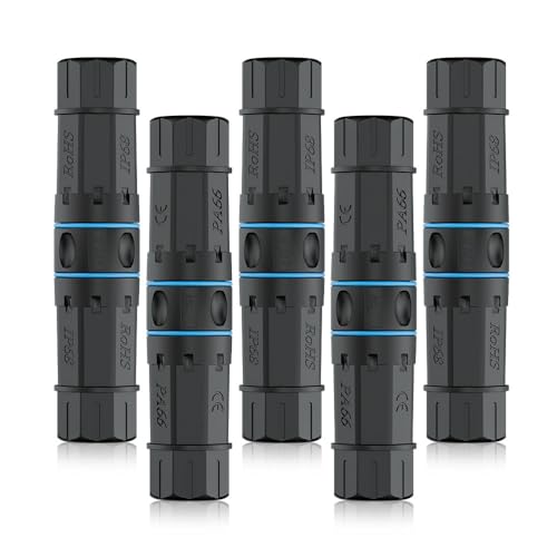 iwillink Waterproof RJ45 Coupler, Shielded Female to Female Waterproof Ethernet Coupler, IP68 Ethernet Outdoor LAN Cable Connector for Cat5e/Cat6/Cat7 Ethernet Cable PoE, (5 Pack) - Image 1