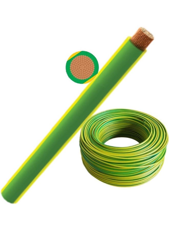 RR Multi Strand Pure Copper Single Core Flexible Cables | Trirated Electrolytic Conductor Up To 105C Fire Resist Electric Panel Wire | Bs6231 Iso9001 Ce Compliant 100Y(90M) Roll (1.5Mm, Yellow Green)  - Image 1