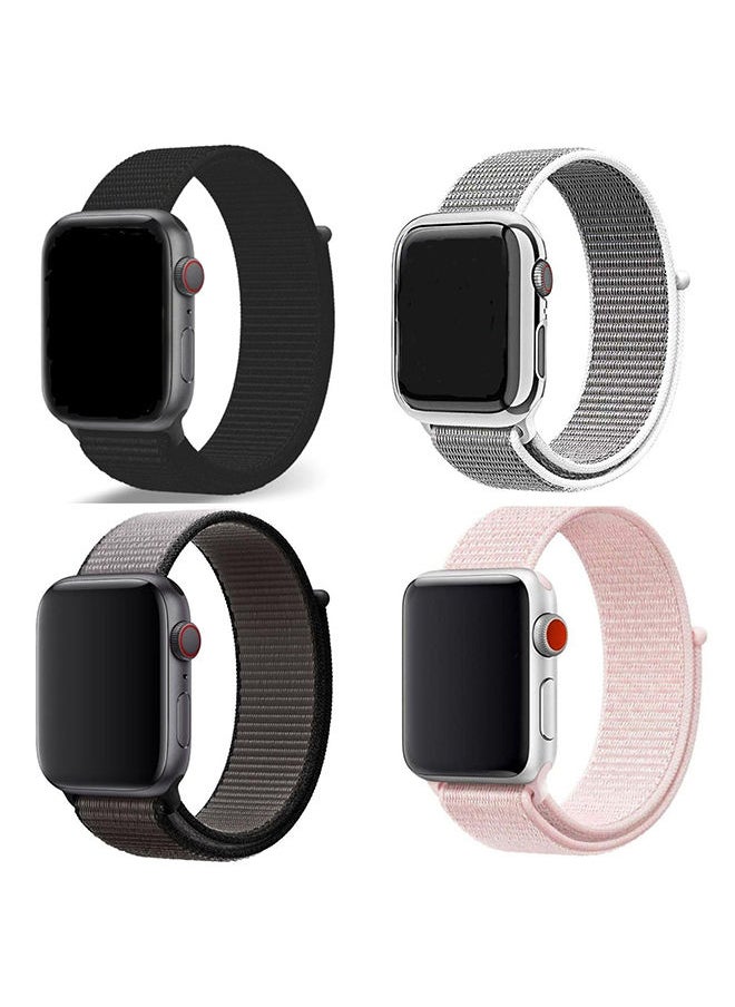 O Ozone (Pack of 4) Nylon Sport Strap For Apple Watch Series 10 9 8 7 6 5 4 SE, 38/40/41/42mm Soft Breathable Adjustable Sport Band Women- Pack of 4 -C  - Image 1