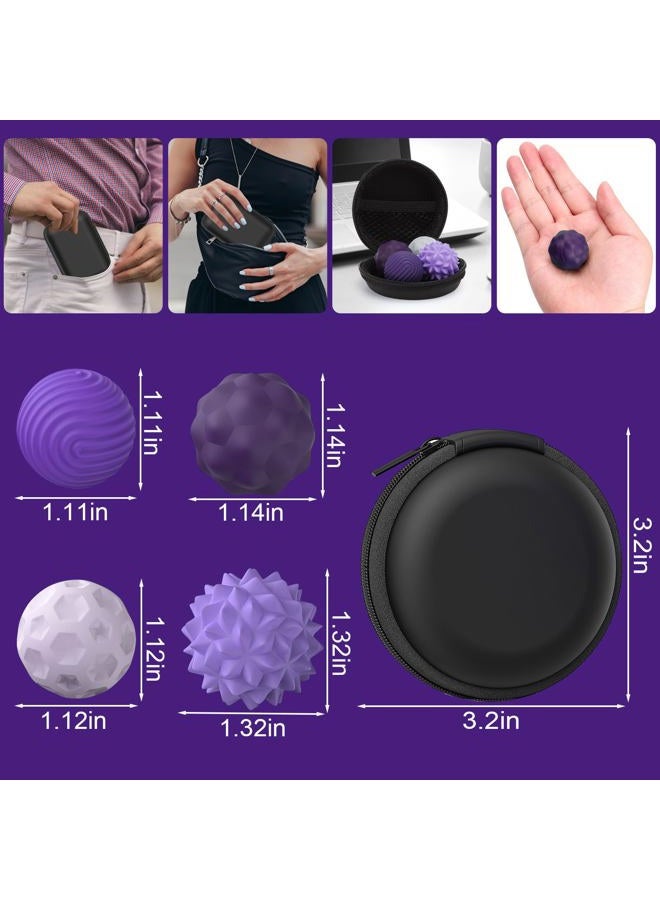 BUSOHA Silicone Fidget Balls - 4 Pack Fidget Toys Adults Sensory Toys Stress Balls for Adults Teens Gifts for Calming,Autism and ADHD Classroom Office - Image 2