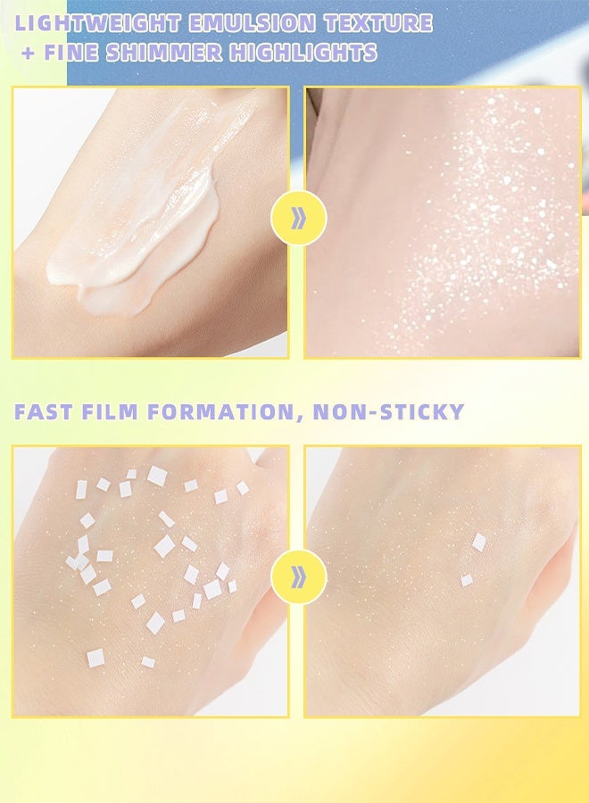 QiBest Shiny Sunscreen - Light And Moistunizing Shiny Cream Shimmer Face Sunscreen for All Skin Types - Image 4