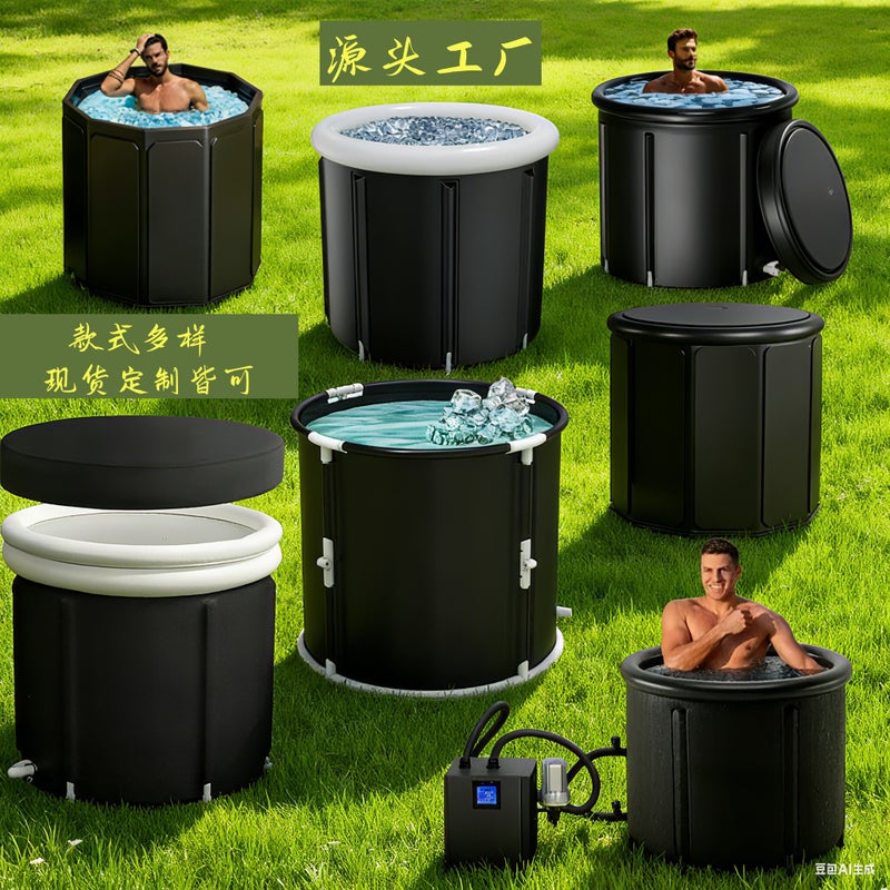 Sale Folding Bath Bucket With Air Ring Adult Bath Tub Baby Bath Tub Bath Bucket Bath Bucket Bath Bucket - Image 2