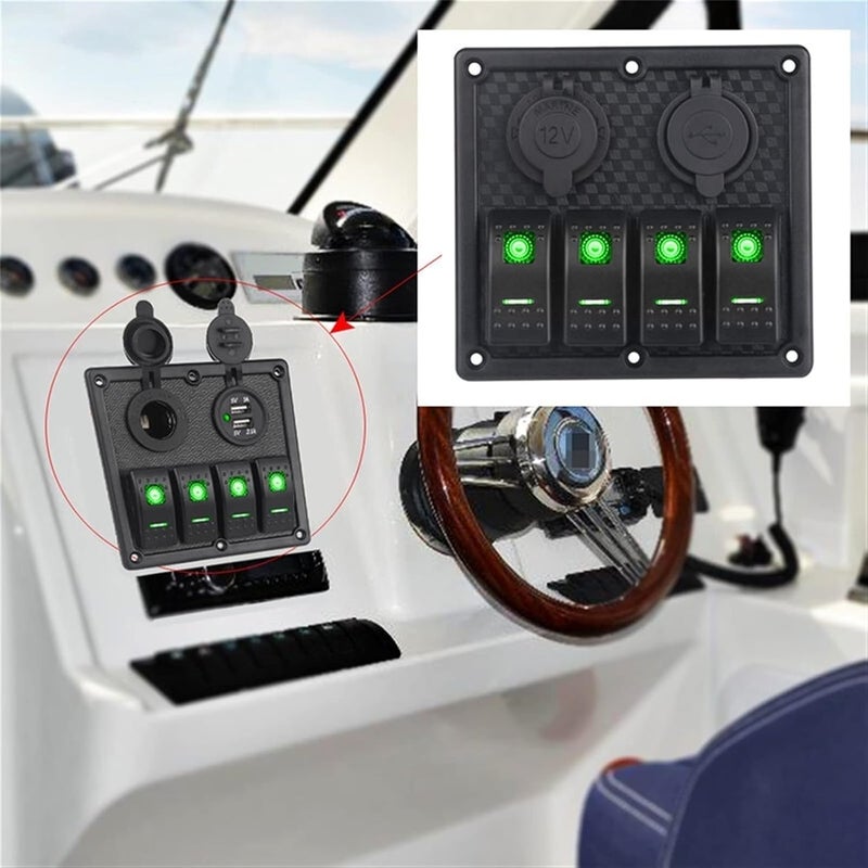 DEMULAX 4 Gang Boat Rocker Switch Panel - Image 4