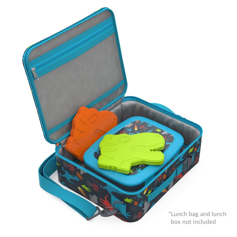 Bentgo Buddies Reusable Slim Ice Packs for Lunch Boxes, Lunch Bags, and Coolers - Multicolored 4-Pack (Dinosaur) - Image 4