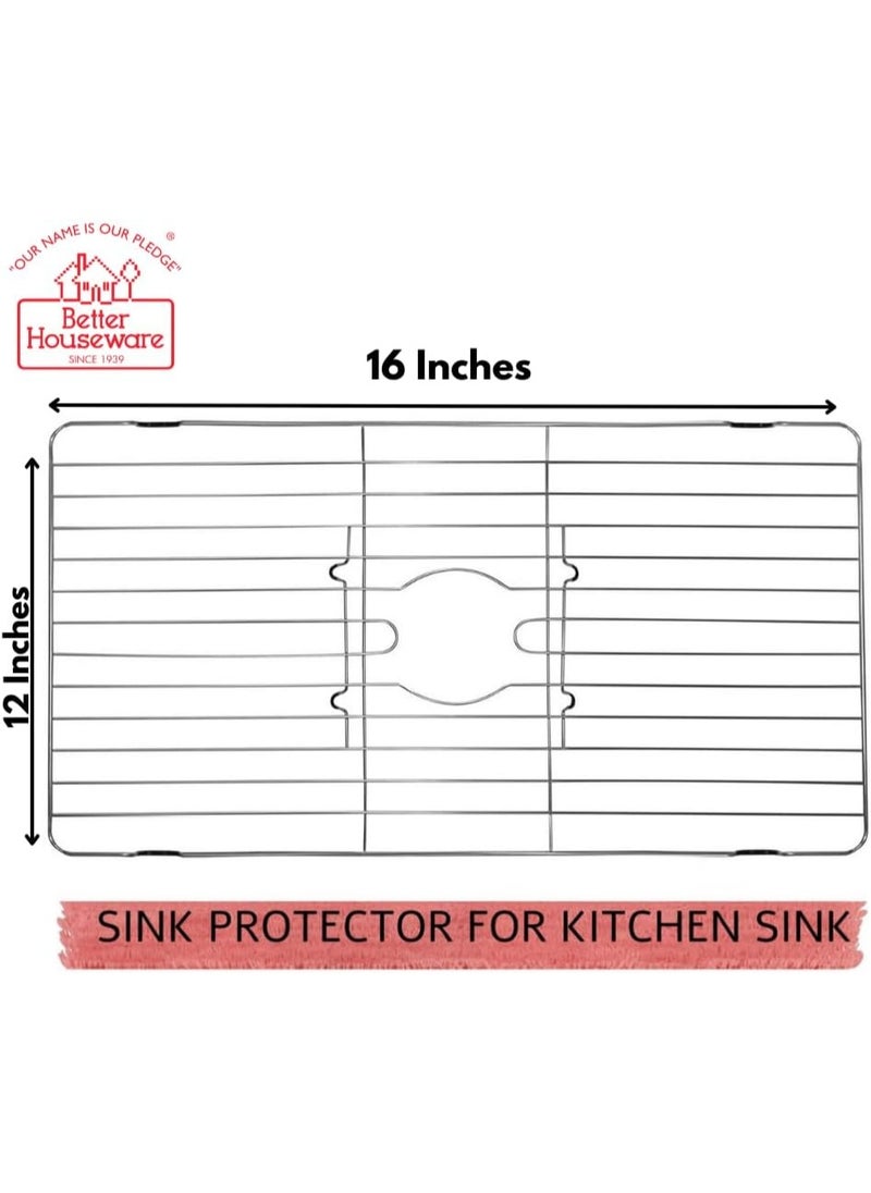 Better Houseware Better Houseware Medium Sink Protector Grid, Stainless Steel  - Image 2