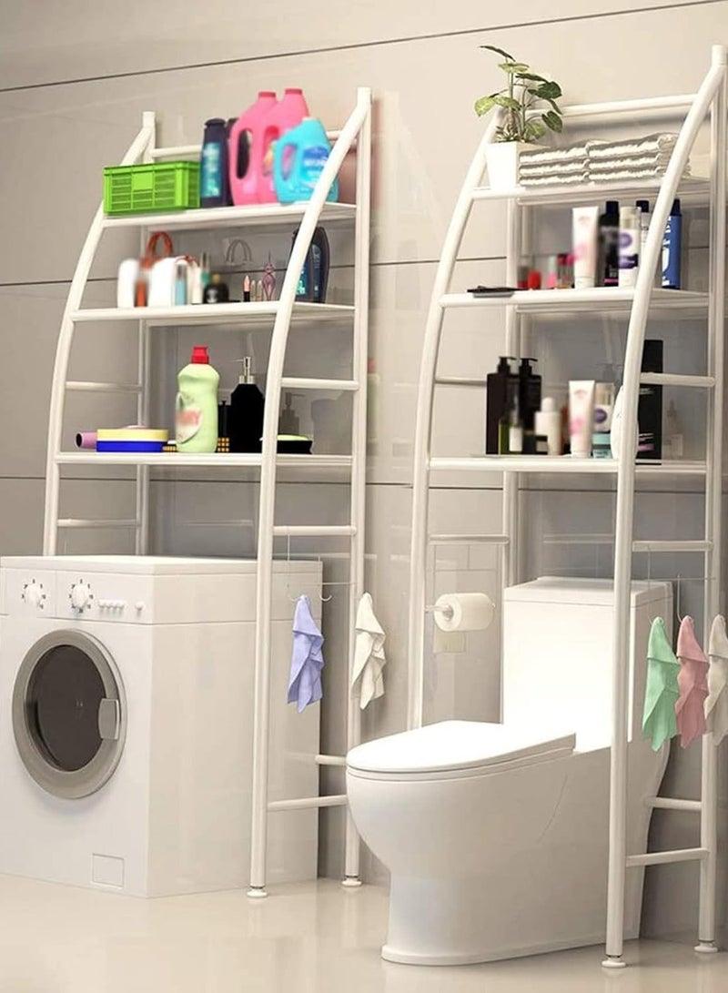 Beauenty Bathroom Space Saver, Toilet/Washing Machine Organizer Stand, 3-Tier Towel Storage Rack Holder Over The Bathroom Shelf Organizer (A-Shape) - Image 2
