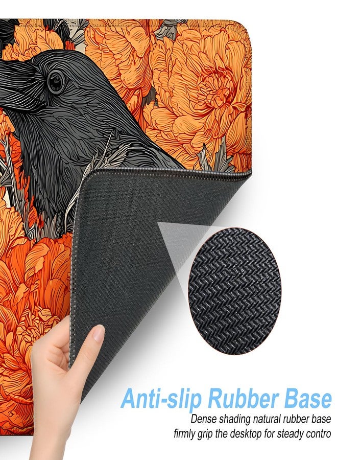 THISFIND Mouse Pad Desk Mat for Desktop, Large 31.5" x 11.8" Extended Gaming Mousepad with Skull and Raven Design, Waterproof Non-Slip Rubber Base, Computer Laptop Desk Accessories for Women Men Home Office - Image 3
