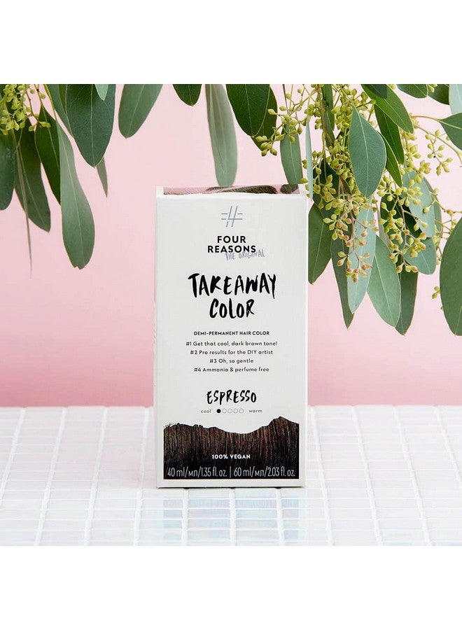 FOUR REASONS Original Takeaway Color Espresso 4.1 Cool Dark Brown Demipermanent Hair Color Ammoniafree And Fragrancefree Hair Dye 100% Vegan & Cruelty Free - Image 2