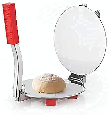 Dweezhet Stainless Steel Puri Maker Press Machine with Handle Manual Stainless Steel Roti Press PapadKhakhraChapati Maker with Pre Fitted Handle Large Size - Image 2