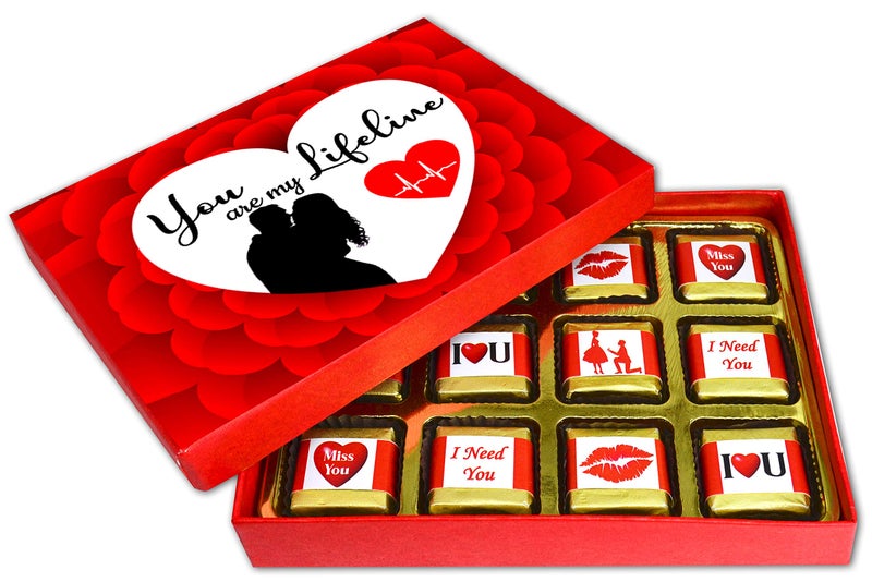 Midiron Romantic Chocolate Gift Box for Valentine, Birthday, Anniversary, Karwa Chauth & Special Day - Love Pack for Wife, Girlfriend, Husband, Boyfriend - 12*12 Inch, 400 Grams - Image 5