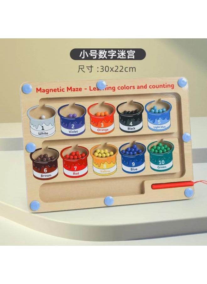 New Children's Wooden Color Classification Magnetic Counting Bead Shifting Magnetic Pen Early Education Educational Toys 