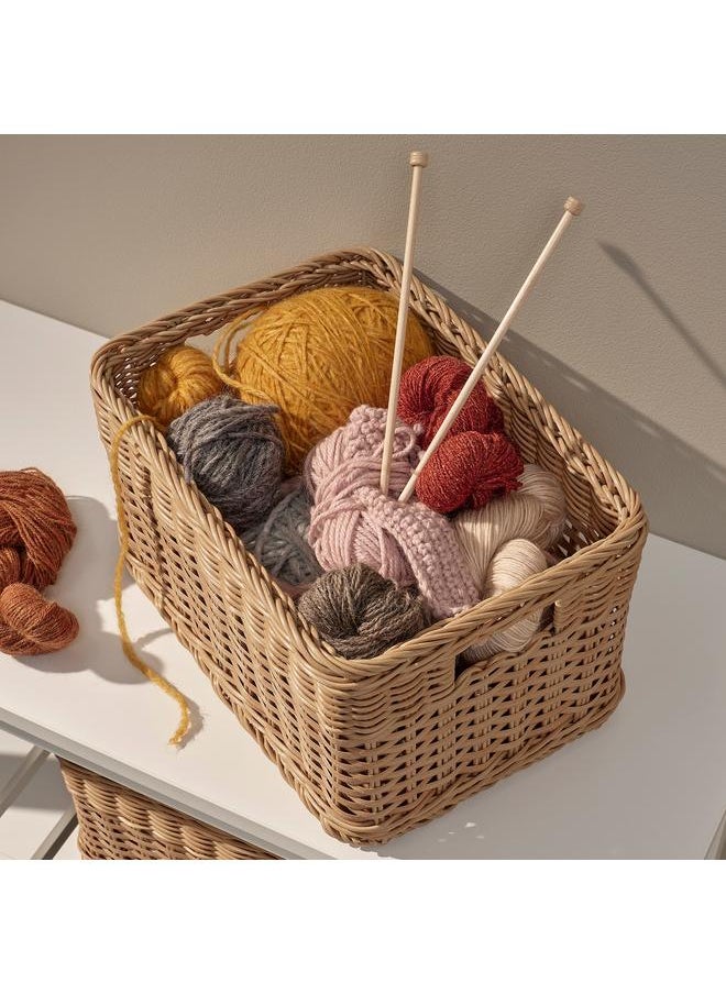 Basket, plastic rattan, 25x35x20 cm