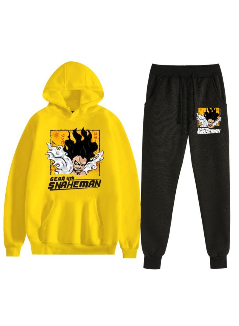 KUYING New One Piece Casual Loose Hooded Sweatshirt And Pants Set  - Image 1