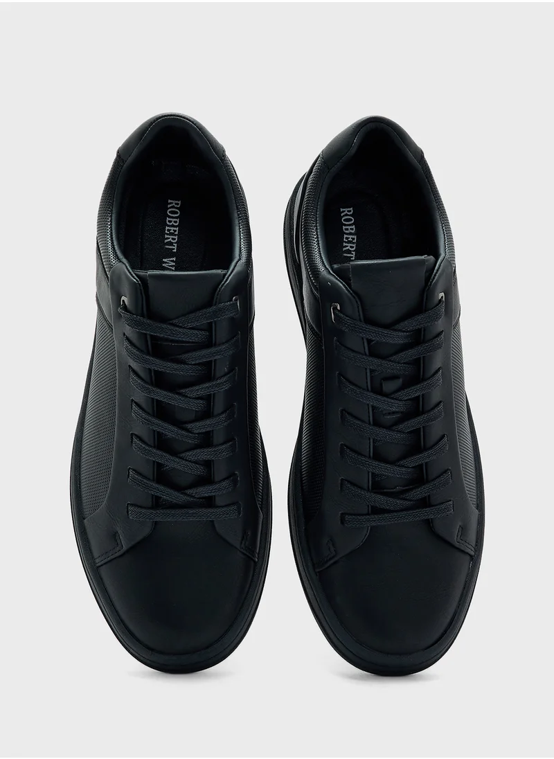 Robert Wood Perforation Details Casual Sneakers