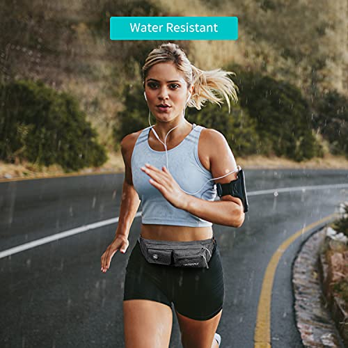 WATERFLY حقيبة خصر مائية رفيعة من بوليستر ناعم مقاومة للماء للرجال والنساء في الهواء الطلق للجري والتسلق لحمل آيفون 5 6 بلس وسامسونج S5 S6 (رمادي) - Image 2