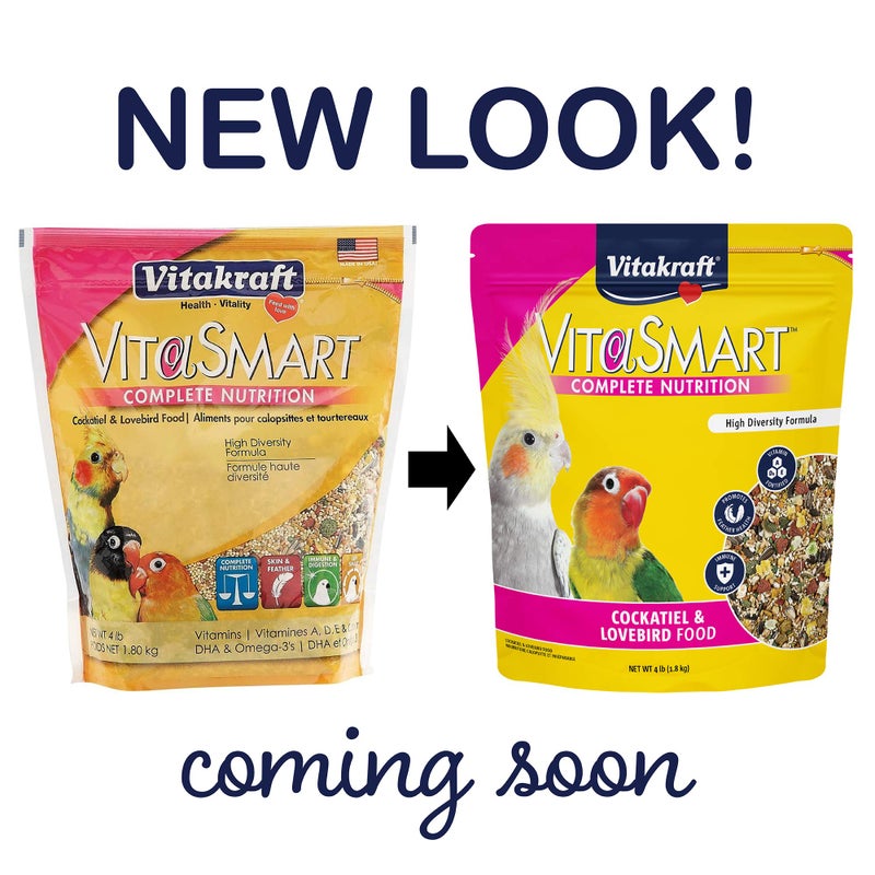 Vitakraft Vita Smart Gourmet Cockatiel and Lovebird Food - Vitamin-Fortified - Daily Pet Bird Food 4 Pound (Pack of 1) - Image 2