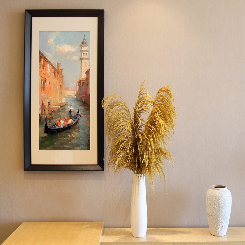 penepico Gold Pampas Grass Decor Tall,Dried Pampas Grass for Vase, Natural Pompas Floral, Elegant Feather Flowers for Wedding Living Room Farmhouse Decorations (Natural Golden, 4pcs 43.3"(110cm)) - Image 4