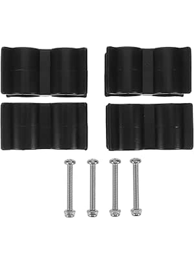 Marine Double Pipe Clamp Black Nylon Hose Clips With Screws 7 8 Inch Boat Fuel Line Holder - Image 1