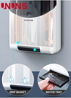 UNUNS Kitchen Utensil Holder,Wall-Mounted Electronic Disinfection Kitchen Household Dust-Proof Chopstick Holder With Cover,Hanging Air Dryer Chopstick Cage Rack  - Image 3