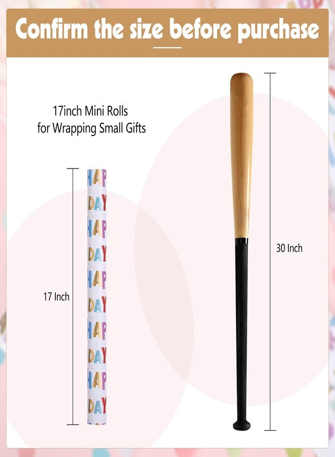 woric Birthday Wrapping Paper Roll 17 Inch x 33 Feet Colorful Foil Happy Birthday Lettering Candles Gift Wrapping Paper for Baby Shower Holiday Party - Image 3