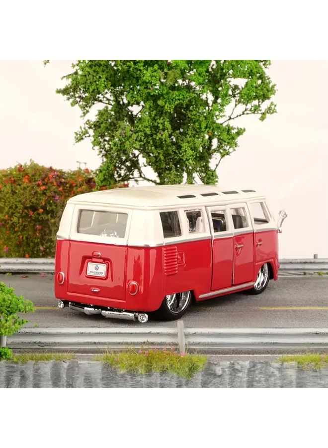 Burago 1 32 Scale Volkswagen VW Bus Red Alloy Model Car Opening Doors Moving Wheels - Image 5