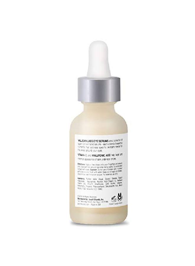 Valjean Labs Brighten Eye Serum With Vitamin C + Hyaluronic Acid ; Helps Minimize Dark Circles And Even Skin Tone ; Paraben Free Cruelty Free Made In Usa (1 Oz)  - Image 3
