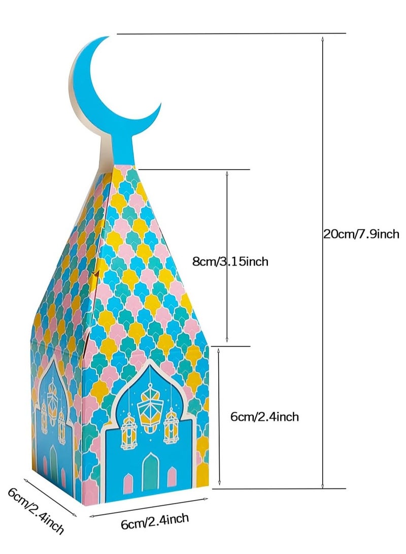 Y&D Eid Mubarak Candy Boxes, Muslim Eid Mubarak Goodie Candy Gift Boxes for Snack Sugar Chocolate, Islamic Arabic Gift Wrap Boxes for Eid Mubarak, Hajj Festival Party Decorations - Image 2