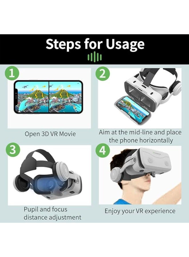 عام نظارات الواقع الافتراضي للألعاب السينمائية ثلاثية الأبعاد، متوافقة مع الهواتف الذكية بحجم من 4.5 إلى 6.3 بوصة. - Image 3