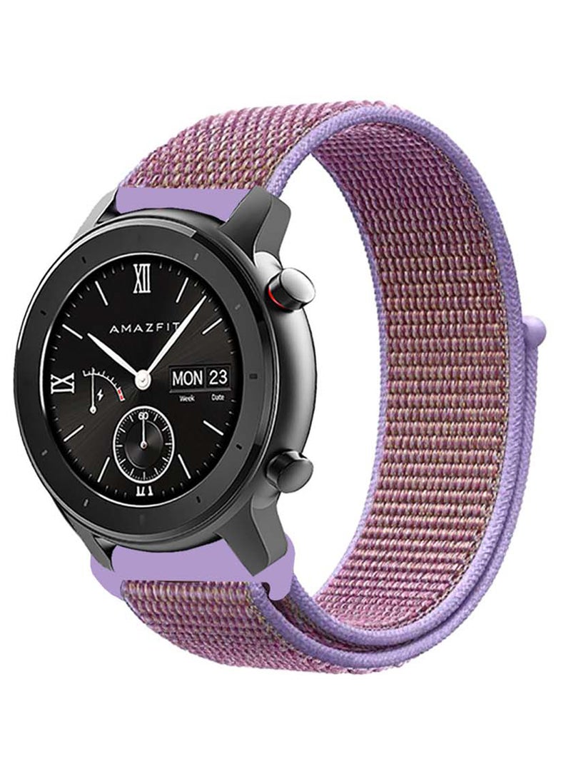 Perfii Nylon Loop Replacement Band 20 mm For Amazfit GTR Lilac/Brown - Image 1