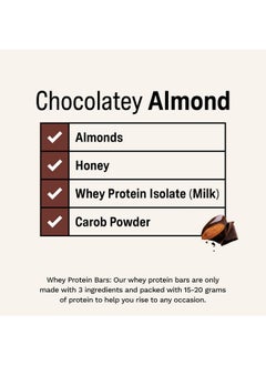 RISE Whey Protein Bars - Chocolately Almond | Breakfast Bar & Protein Snack 15G Protein 5G Fiber Just 4 Whole Food Ingredients Gluten-Free Soy Free  - Image 4