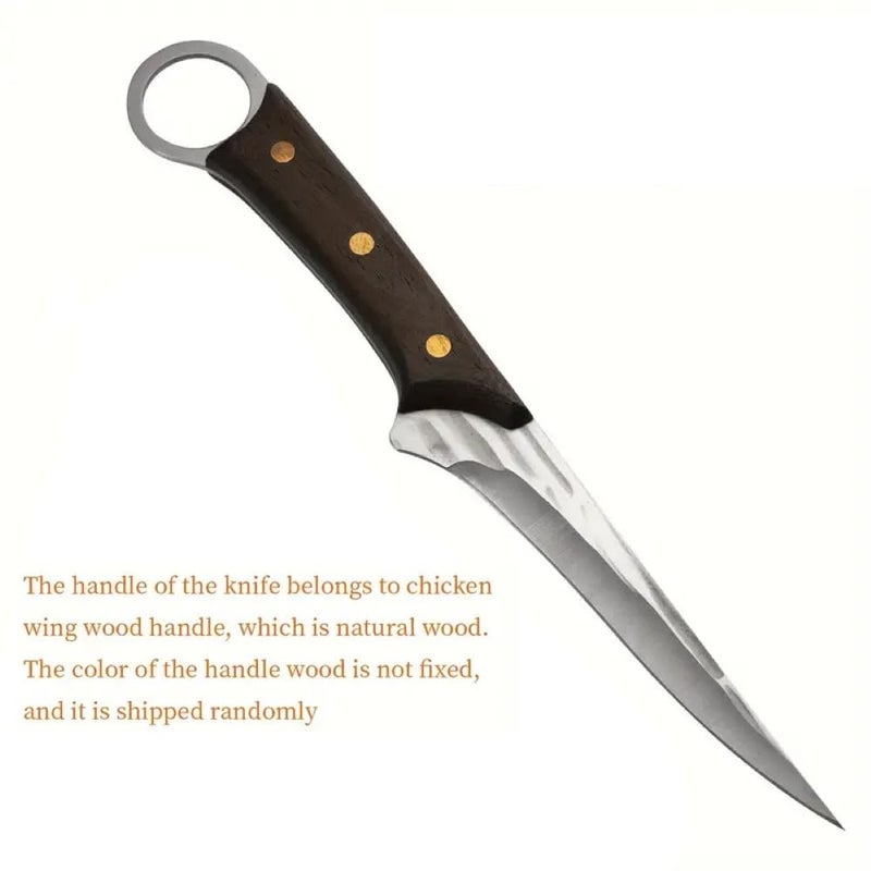 zunsy سكين زونسي الاحترافية 57 بوصة سكين لحم مطروق سكين جزار سكين مطبخ من الفولاذ المقاوم للصدأ سكين تقطيع سكين فيليه بمقبض خشبي عبوة من 1 - Image 5