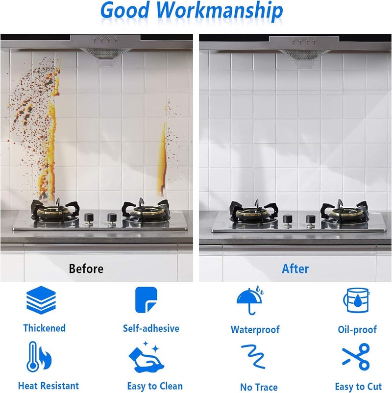 SUNBIRD Transparent Plastic Roll Vinyl Kitchen Counter Coating Self Adhesive Clear Contact Paper Clear Book Cover Film for Splash Guard for Kitchen Tile Protector 30cm x 121cm Tile Sticker - Image 3
