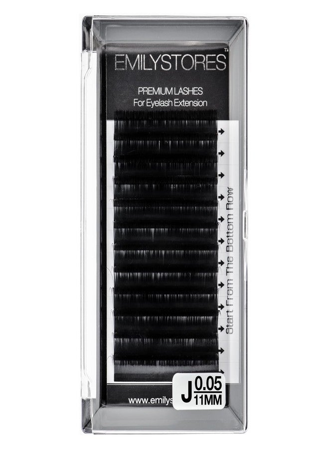 EMILYSTORES Lash Extensions 0.05mm Thickness J Curl 11mm Length Light-weight Volume Eyelashes For Eyelash Extensions(0.05,J,11mm) - Image 1