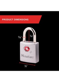 Master Lock TSA-Accepted Luggage Lock, 7/8 in. Wide, 4683Q (Pack of 4) Keyed Padlock, 4 Pack, Brass  - Image 2
