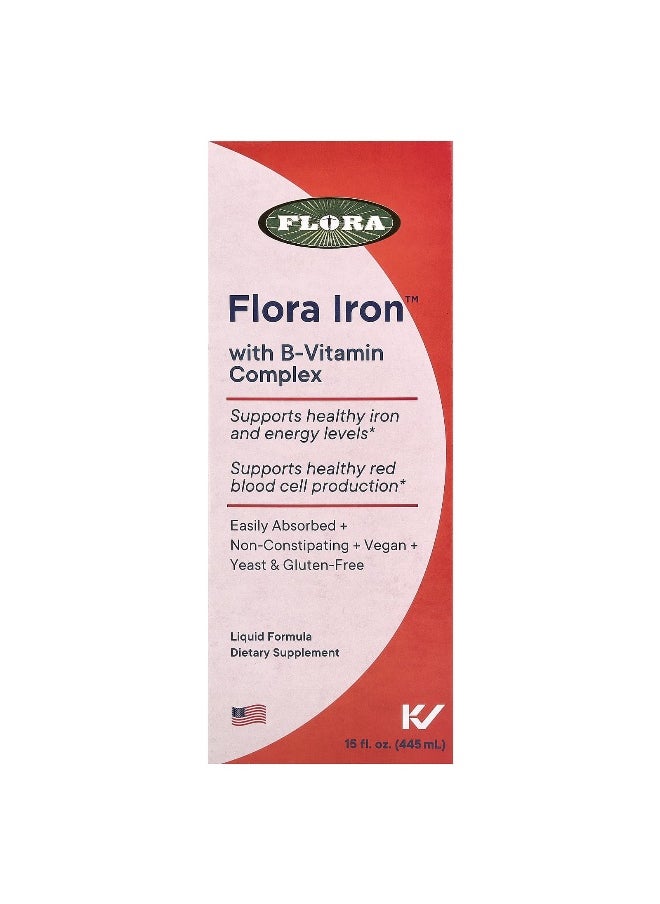 Flora Flora, Flora Iron™ with B-Vitamin Complex, 15 fl oz (445 ml)  - Image 1