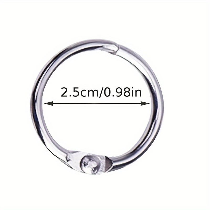 20 Durable Iron Binder Rings 1 Inch 25mm Inner Diameter Metal Loose Leaf Book Rings With Keychain For Organizing Documents And Keys - Image 2