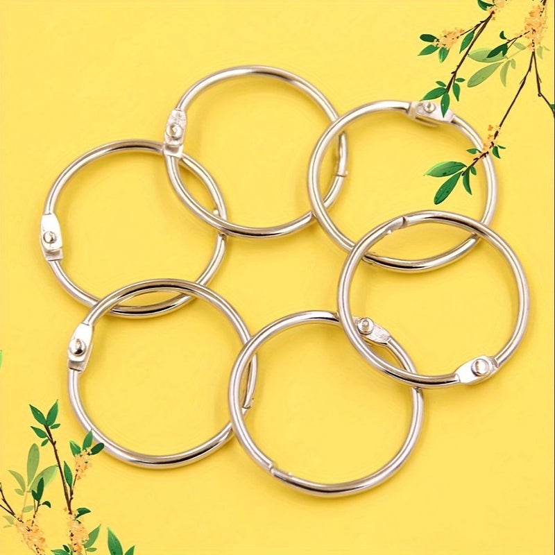 20 Durable Iron Binder Rings 1 Inch 25mm Inner Diameter Metal Loose Leaf Book Rings With Keychain For Organizing Documents And Keys - Image 3