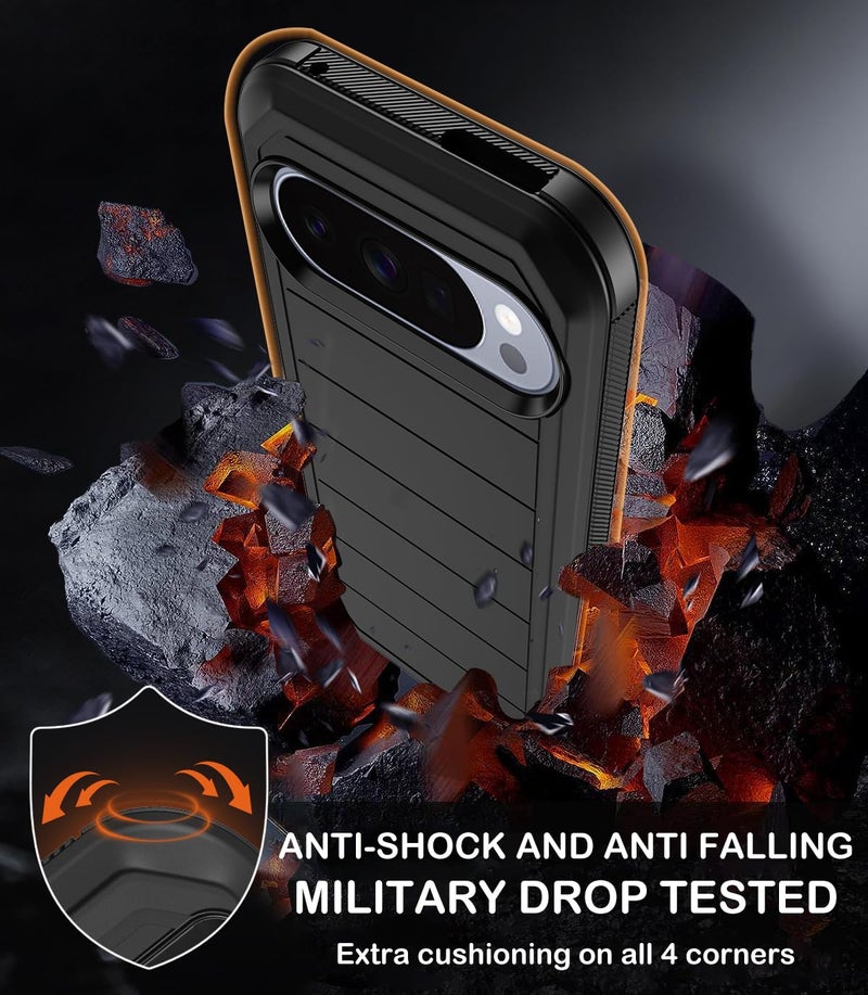 KECAI for Google Pixel 10 Pro XL Case with Belt Clip Holster,2x Screen Protectors,Heavy Duty Shockproof Drop Protection Bumper Military Grade Full Body Non Slip Rugged Durable Phone Cover with Kickstand - Image 4