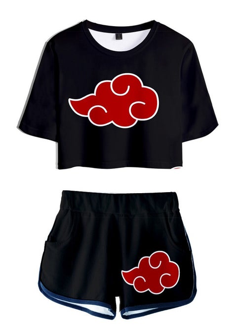 New Naruto Crop Top Short T Shorts Set