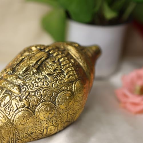 Divine Hindu Vishnu Dashavatar Shankh Idol | Brass Statue, Traditional Finish | Pooja, Home Temple, Energy Balance, Gift, Vastu Décor, Spiritual Use | (Standard Size) - Image 5
