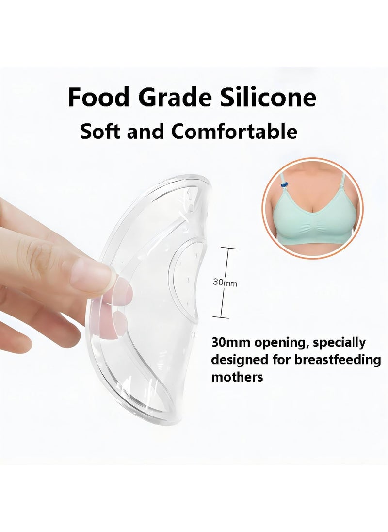 Dominy Silicone Breast Milk Collector, Leakproof Nursing Pads for Breastfeeding, Soft Nipple Pain Relief Shells, Reusable Milk Savers, Safe & Easy to Carry (2-Pack)  - Image 2