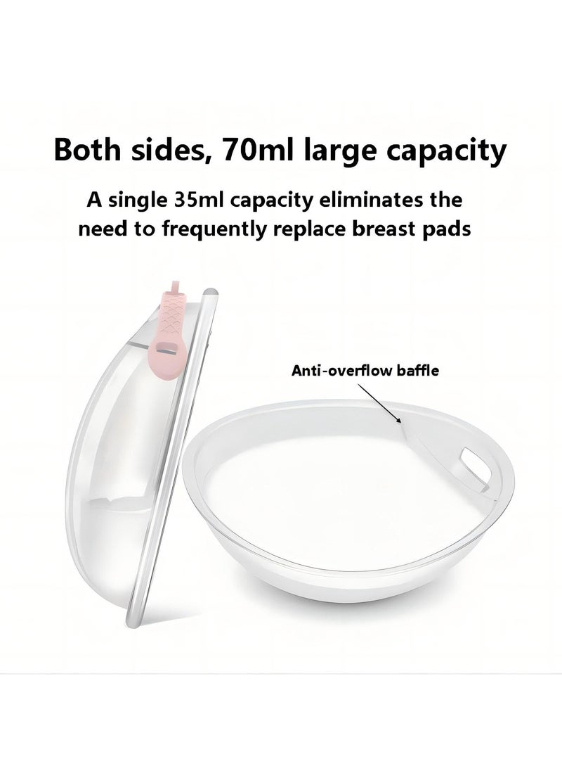 Dominy Silicone Breast Milk Collector, Leakproof Nursing Pads for Breastfeeding, Soft Nipple Pain Relief Shells, Reusable Milk Savers, Safe & Easy to Carry (2-Pack)  - Image 3