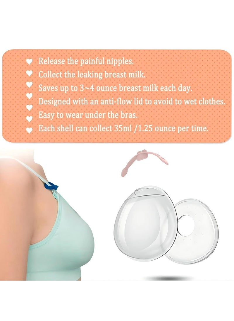 Dominy Silicone Breast Milk Collector, Leakproof Nursing Pads for Breastfeeding, Soft Nipple Pain Relief Shells, Reusable Milk Savers, Safe & Easy to Carry (2-Pack)  - Image 5