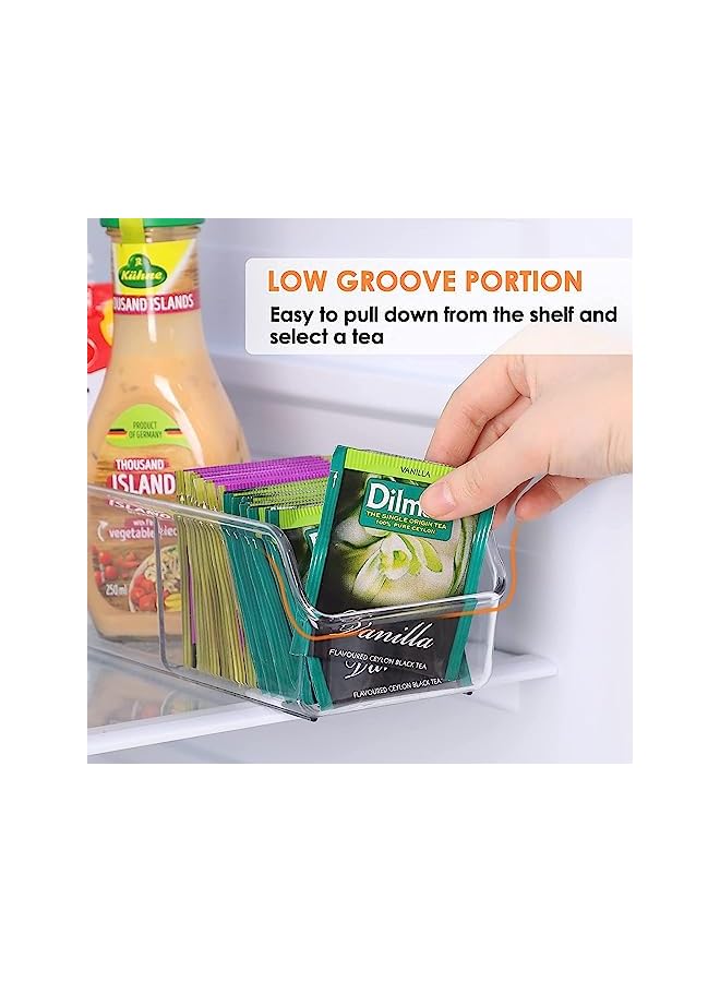Green Tiger Tea Bag Organizer,Clear Tea Bag Storage Holder Tea Box,Food Storage Organizer Bins Box for Sugar Packet,Coffee,Spice Pouches in Kitchen,Cabinet,Countertop,Pantry (2 Pack) - Image 5