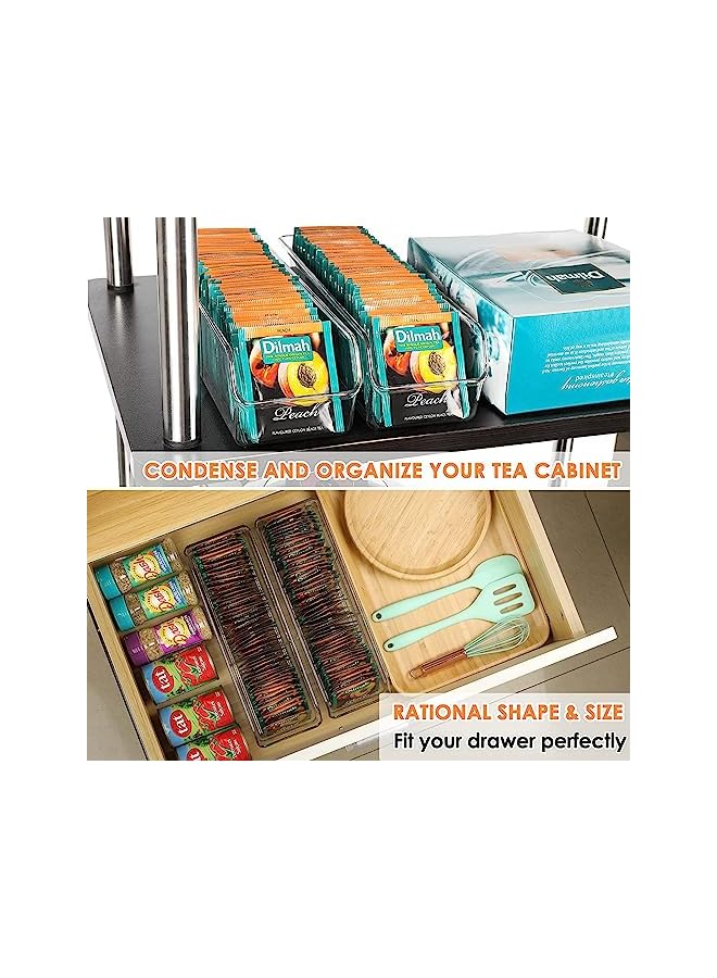 Green Tiger Tea Bag Organizer,Clear Tea Bag Storage Holder Tea Box,Food Storage Organizer Bins Box for Sugar Packet,Coffee,Spice Pouches in Kitchen,Cabinet,Countertop,Pantry (2 Pack) - Image 4