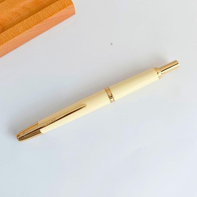 Goldleaf Jinhao 20 Press Retractable Fountain Pen – Fine Nib with Converter – Plastic Body & Metal Clip – Multiple Colors – Smooth Writing Daily Pen (No Ink Included) (Ivory White (Gold Clip)) - Image 5